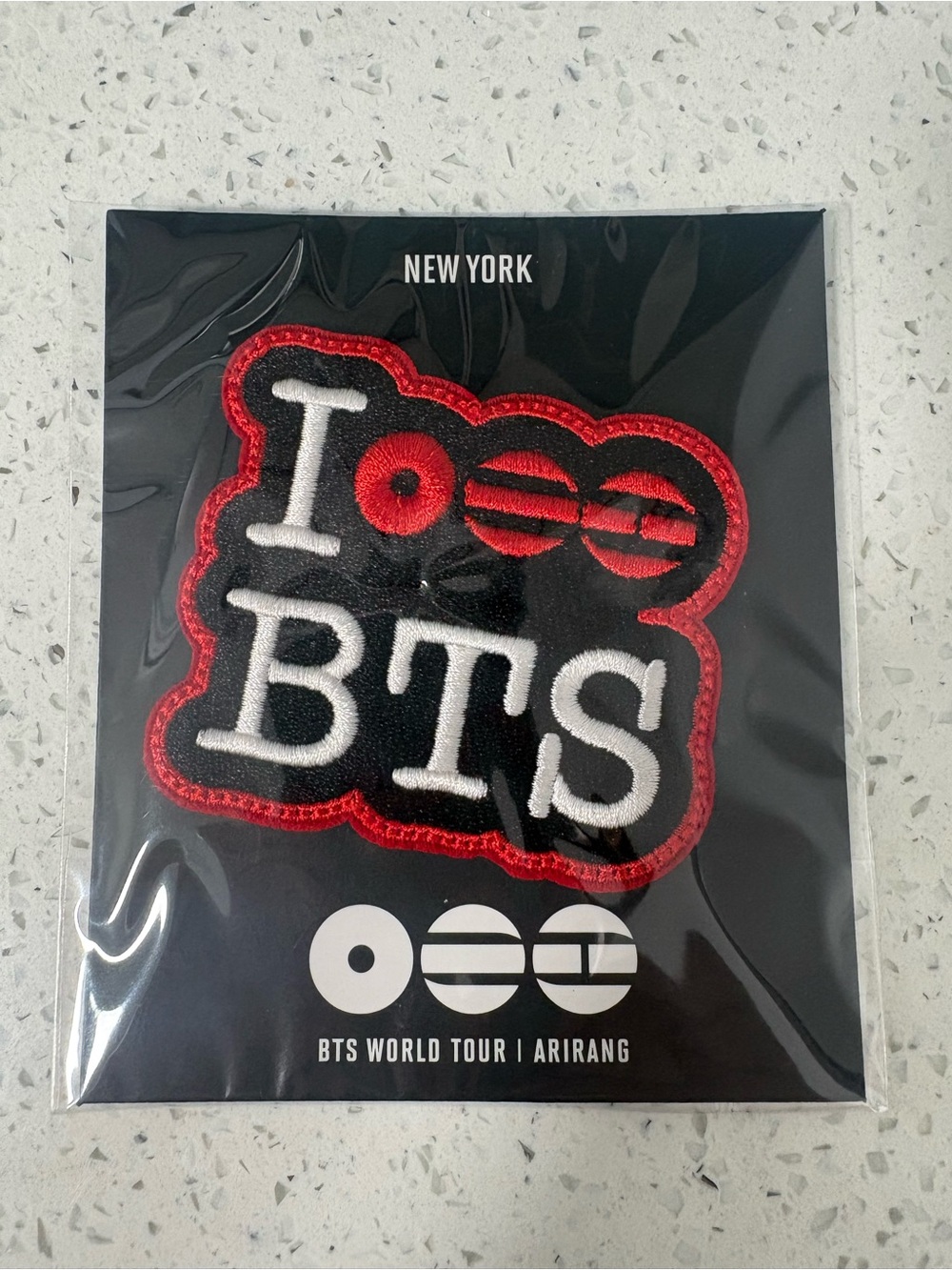 2026 BTS Arirang NYC Pop Up embroidered Pin Patch Clip I LOVE NY BTS Design
